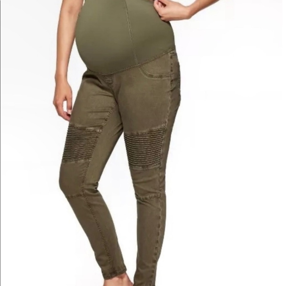 Isabel Maternity Olive Moto Jeggings